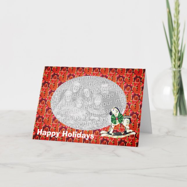 Gingerbread Cookie Christmas Holiday Photo Card (Front)