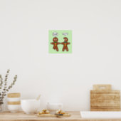 Gingerbread Cookie Christmas Humor Green Poster (Kitchen)