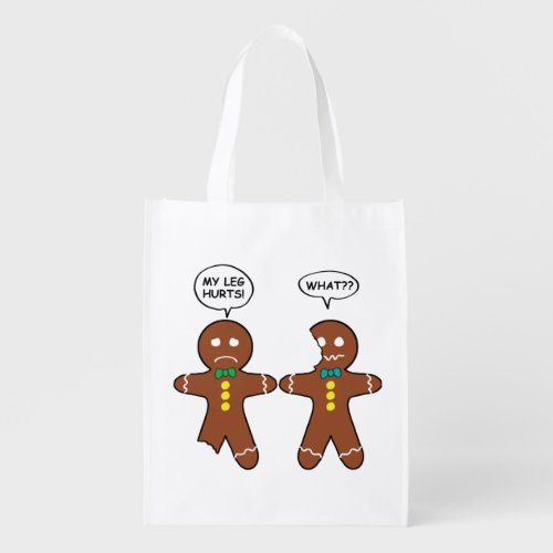 Gingerbread Cookie Christmas Humor Grocery Bag
