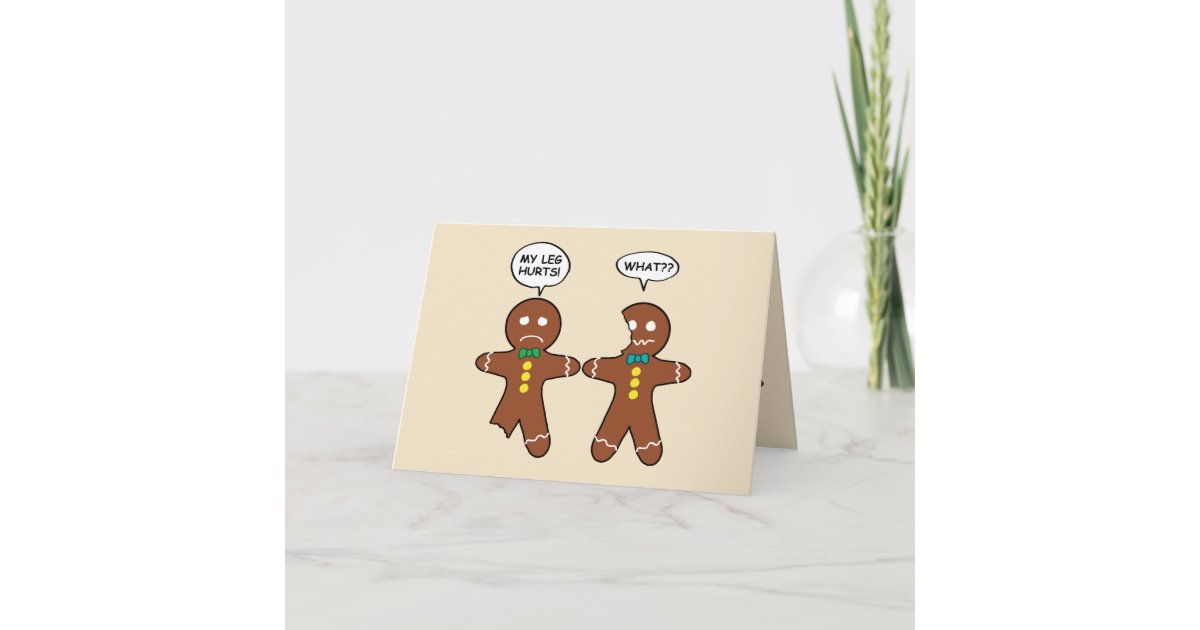 Gingerbread Cookie Christmas Humor Holiday Card | Zazzle