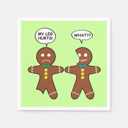 Gingerbread Cookie Christmas Humor Napkins