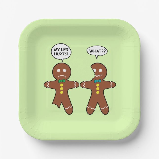 Gingerbread Cookie Christmas Humor Paper Plates (Front)