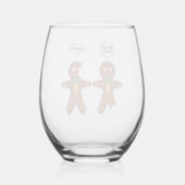 Gingerbread Cookie Christmas Humor Stemless Wine Glass (Back)