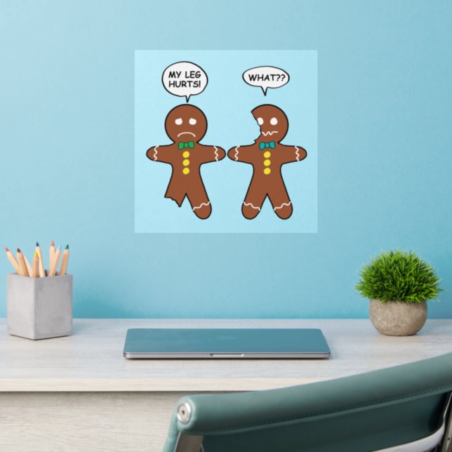 Gingerbread Cookie Christmas Humor Wall Decal (Home Office 2)