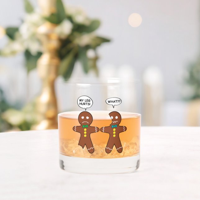Gingerbread Cookie Christmas Humor Whiskey Glass (Insitu (Wedding))