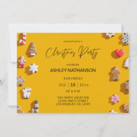 Gingerbread Cookie Christmas Party Invitation