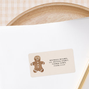 Gingerbread Cookie Christmas Return Address Label