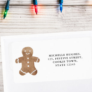 Gingerbread Cookie Christmas Return Address Label
