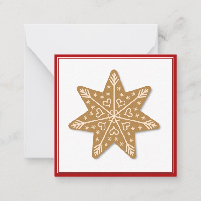 Gingerbread Cookie Christmas Thank You Note Card (Front)