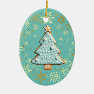 Gingerbread Cookie, Christmas Tree Ceramic Ornament