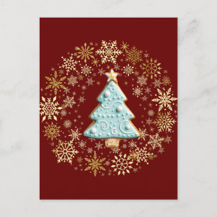 Gingerbread Cookie, Christmas Tree Postcard