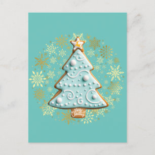 Gingerbread Cookie, Christmas Tree Postcard