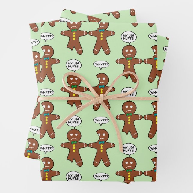 Gingerbread Cookie Christmas Wrapping Paper Sheets (In situ)