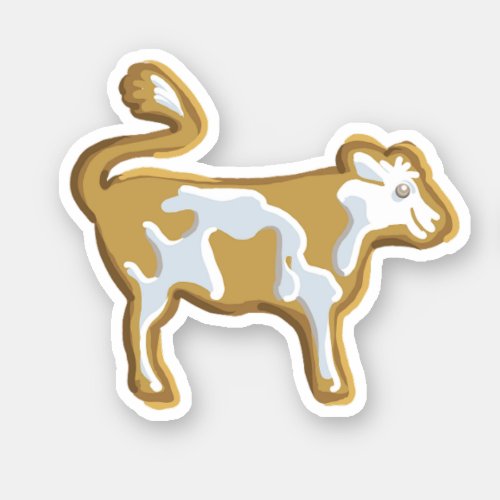 Gingerbread Cookie  Cow Sticker