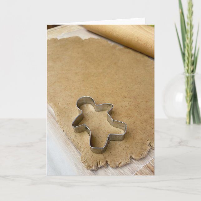 Gingerbread Cookie Cutter  Letterpress Thank You Card (Front)