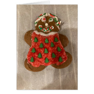 Gingerbread cookie decorated Christmas card