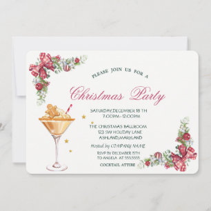 Gingerbread Cookie Drink Branches Christmas Invitation