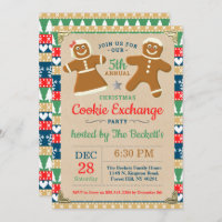 Gingerbread Cookie Exchange Christmas Party Invitation