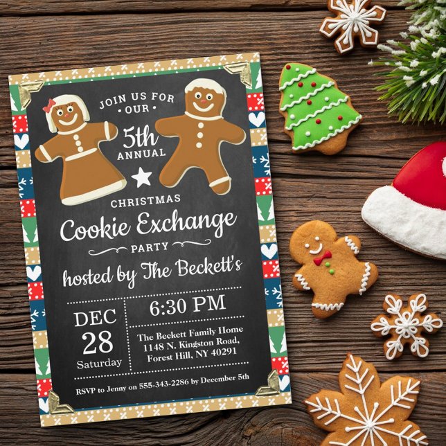 Gingerbread Cookie Exchange Christmas Party Invitation (Creator Uploaded)