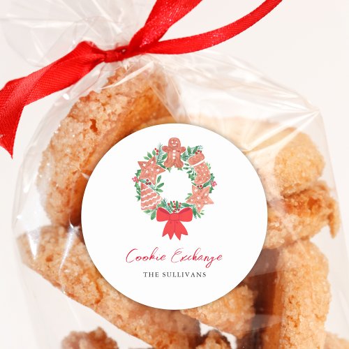 Gingerbread Cookie Exchange Classic Round Sticker