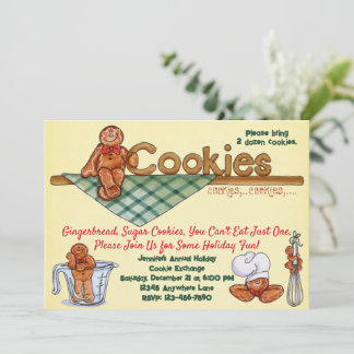 Gingerbread Cookie Exchange Holiday Invitation
