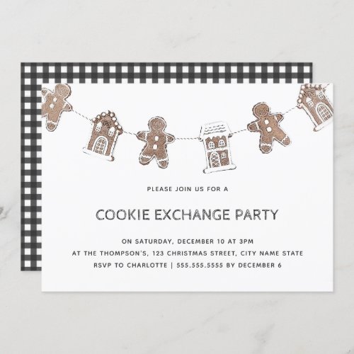 Gingerbread Cookie Exchange Modern Party Holiday Invitation