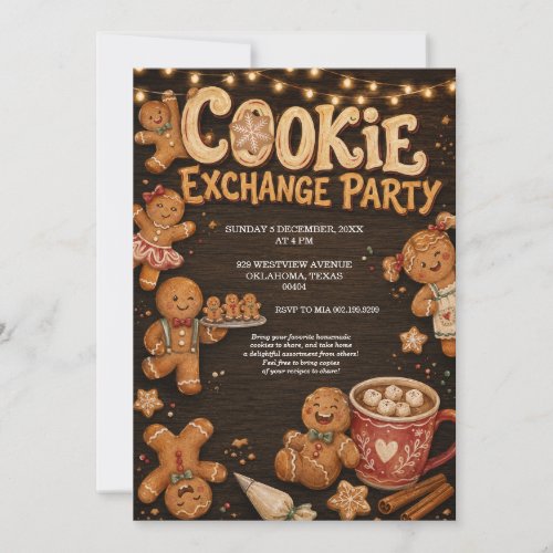 Gingerbread Cookie Exchange Party Invitation