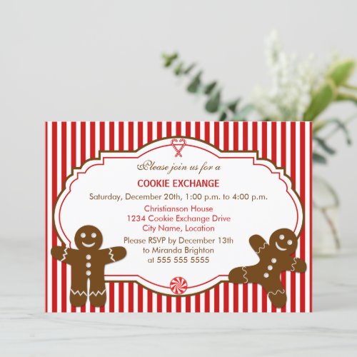Gingerbread Cookie Exchange Party Invitation