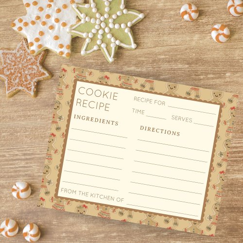 Gingerbread Cookie Exchange Party Recipe Cards