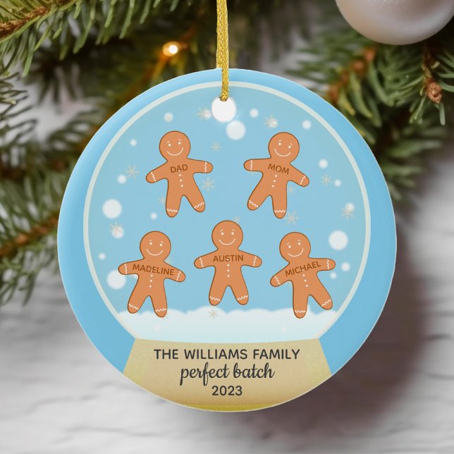 Gingerbread Cookie Family Personalized Ornament (Creator Uploaded)