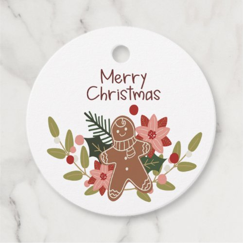 Gingerbread Cookie Festive Merry Christmas  Favor Tags