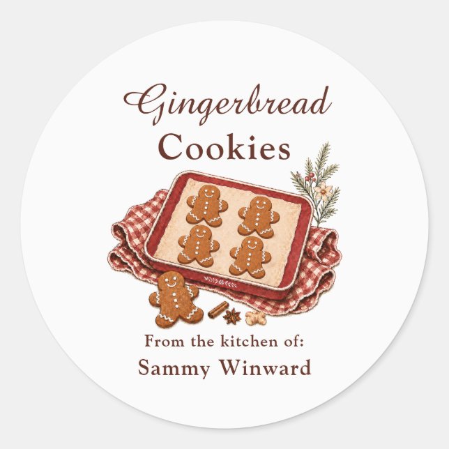 Gingerbread Cookie Gift Label (Front)