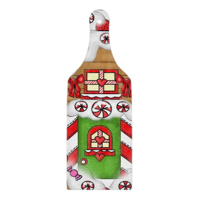 Gingerbread cookie glass cutting paddle board (Front)