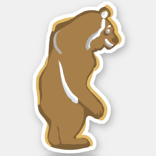 Gingerbread Cookie  Grizzly Bear Sticker