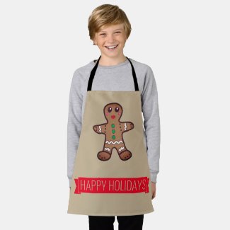 gingerbread cookie - Happy Holidays apron