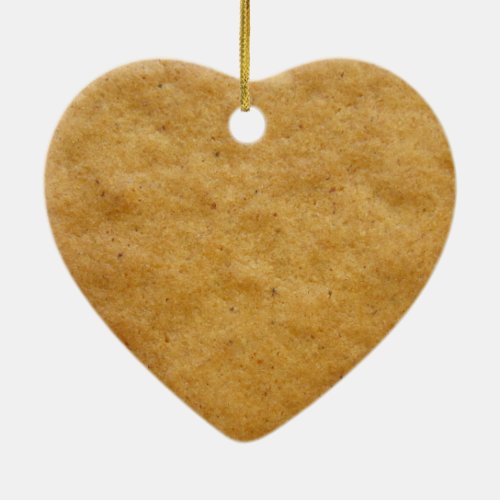 Gingerbread cookie heart shaped _ cinnamon ceramic ornament