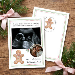 Gingerbread Cookie Holiday Baby Announcement Card