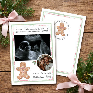 Gingerbread Cookie Holiday Baby Announcement Card