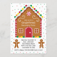 Gingerbread Cookie Holiday Decorating Party Invitation