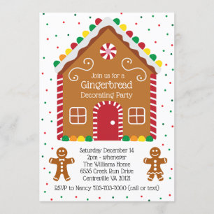 Gingerbread Cookie Holiday Decorating Party Invitation
