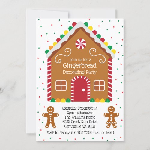 Gingerbread Cookie Holiday Decorating Party Invitation