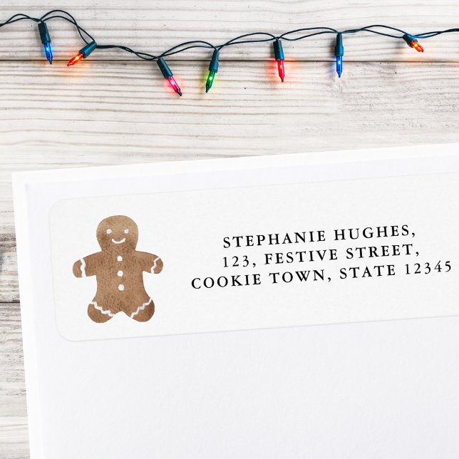 Gingerbread Cookie Holiday Return Address Label (Creator Uploaded)