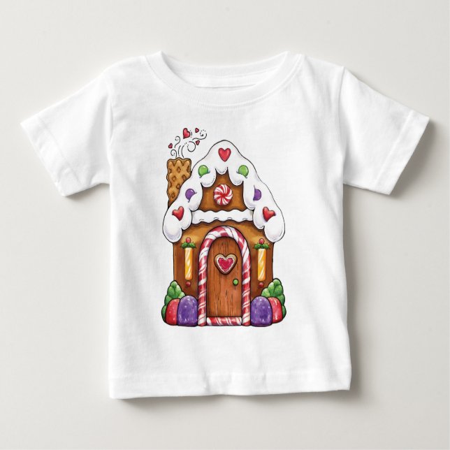 Gingerbread Cookie House Baby T-Shirt (Front)