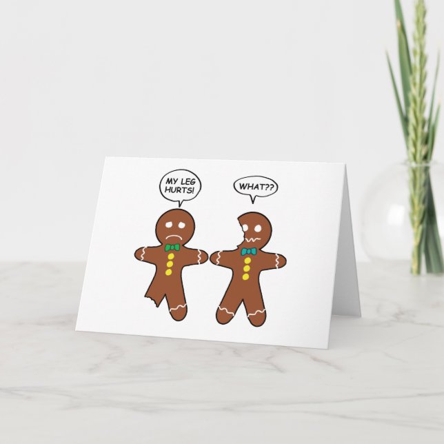 Gingerbread Cookie Humor Holiday Card (Front)