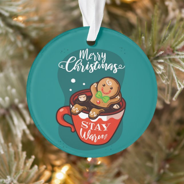 Gingerbread Cookie in a mug Adorno acrílico Ornament (Tree)