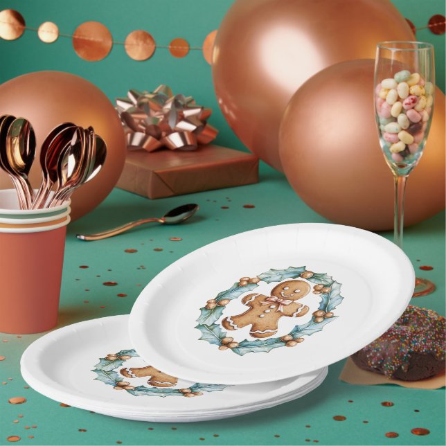 Gingerbread Cookie in Wreath Paper Plates (Multi)