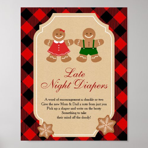 Gingerbread Cookie Late Night Diapers Sign