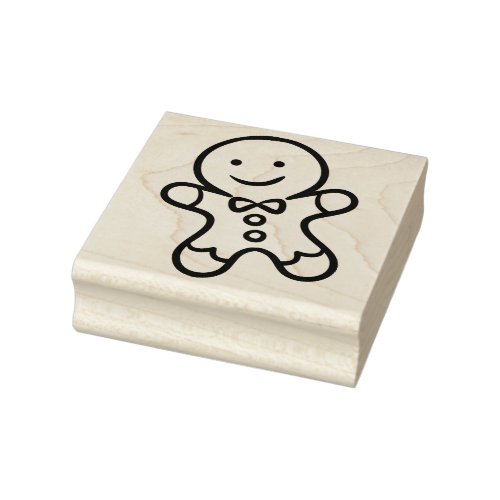 Gingerbread Cookie Man Christmas Rubber Stamp