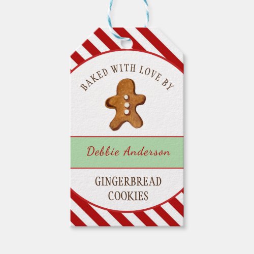 Gingerbread cookie man Holiday cookie  Gift Tags