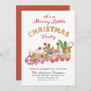 Gingerbread Cookie Merry Little Christmas Party Invitation